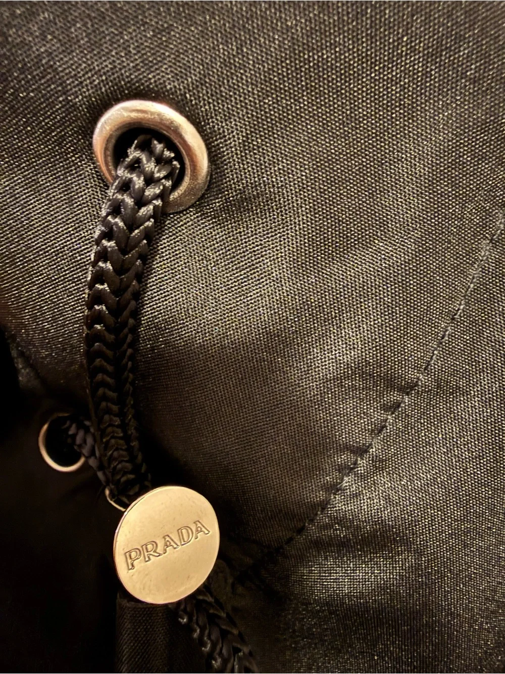 Prada Luna Rossa Black Drawstring Duffle Bag Gym Bag